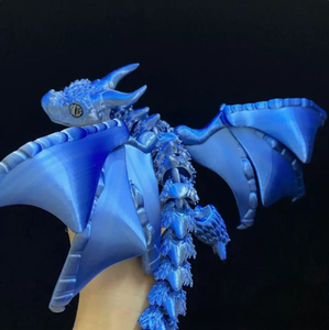 Jouet anti-stress dragon articulé en or blanc avec ailes, modèle en plastique pour adolescents et adultes - Product Image 5