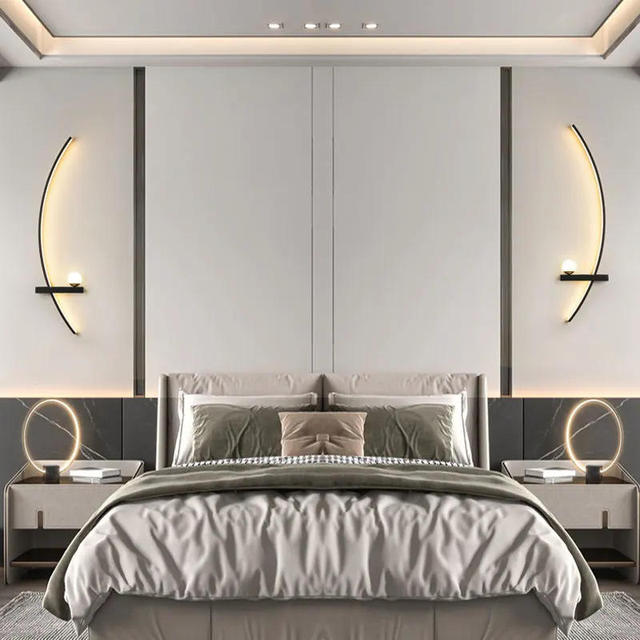 Modern Iron LED Moon Wall 55/105mm Dimmable Remote Control Background Wall Decorative Lighting Fixture Bedroom Hallway Living