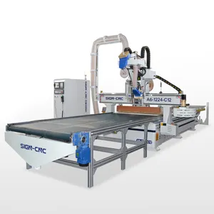 ATC Wood CNC Router Panel Furniture Production Machine With Automatic Loading and Unloading Table