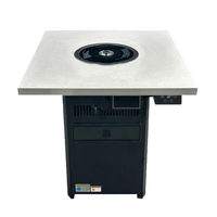 Table de barbecue coréen sans fumée avec plateau en marbre et purification d'air autonettoyante, sans conduit d'évacuation requis, usage commercial