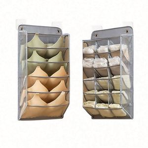 Organiseurs de vêtements suspendus double face, rangement pour sous-vêtements, organisateur mural pour chaussettes, étagères organisatrices de soutiens-gorge - Product Image 1