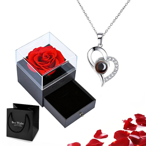 Productos para Dropshipping 2026: Elegante Collar de Flor Eterna con Caja de Joyería, Rosa Natural Real, Regalo para el Día de San Valentín - Product Image 1