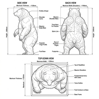 Statue d'ours en bronze sur mesure, grande taille, fabrication par moulage à la cire perdue, 2300 mm de haut, sculpture réaliste d'ours brun debout
