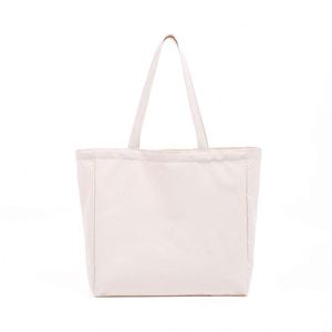 Cotton Logo Promotional Reusable Shopping Double Handle Beach <b>Canvas</b> Tote <b>Bag</b> - Product Image 3