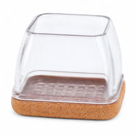 Protège-pieds carrés transparents en silicone pour meubles avec patin en feutre, anti-rayures, antidérapants et anti-bruit