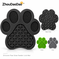 Bol interactif antidérapant en silicone en forme de patte de qualité alimentaire pour animaux de compagnie, pour une alimentation lente