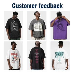 T50001 cổ điển axit rửa bông t Áo sơ mi Boxy phong cách quá khổ 100% 230gsm Retro thường lỏng phù hợp với ngắn tay áo trống vải - Product Image 6