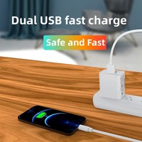 NULIKE Trend 2 USB Girişli QC2.0 10W Çıkışlı ABS Malzemeli Evrensel Voltajlı Elektrikli Seyahat Şarj Cihazı
