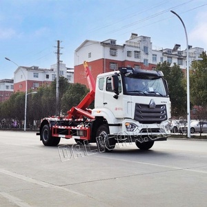 HOWO braccio telescopico Mobile costruzione immondizia 4x2 12 metri cubi braccio gancio camion della spazzatura - Product Image 3
