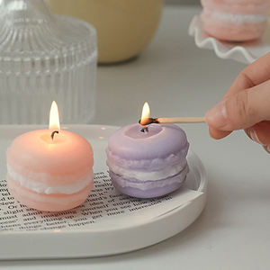Commande en gros de mariage maison, décoration esthétique bougie en forme de macaron faite à la main bougies parfumées de marque privée <span class=keywords><strong>avec</strong></span> boîte cadeau/ - Product Image 5