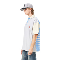 Polo de algodón unisex para hombre con manga corta, nueva Etiqueta de bloque de color sólido de tendencia para deporte y golf, disponible para venta al por mayor