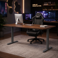Bureau debout électrique à double moteur avec pieds de bureau réglables de forme ovale