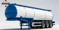 Semi-remorque citerne à carburant 45000 litres, remorque citerne à carburant 4 essieux, remorque citerne complète 37000 litres