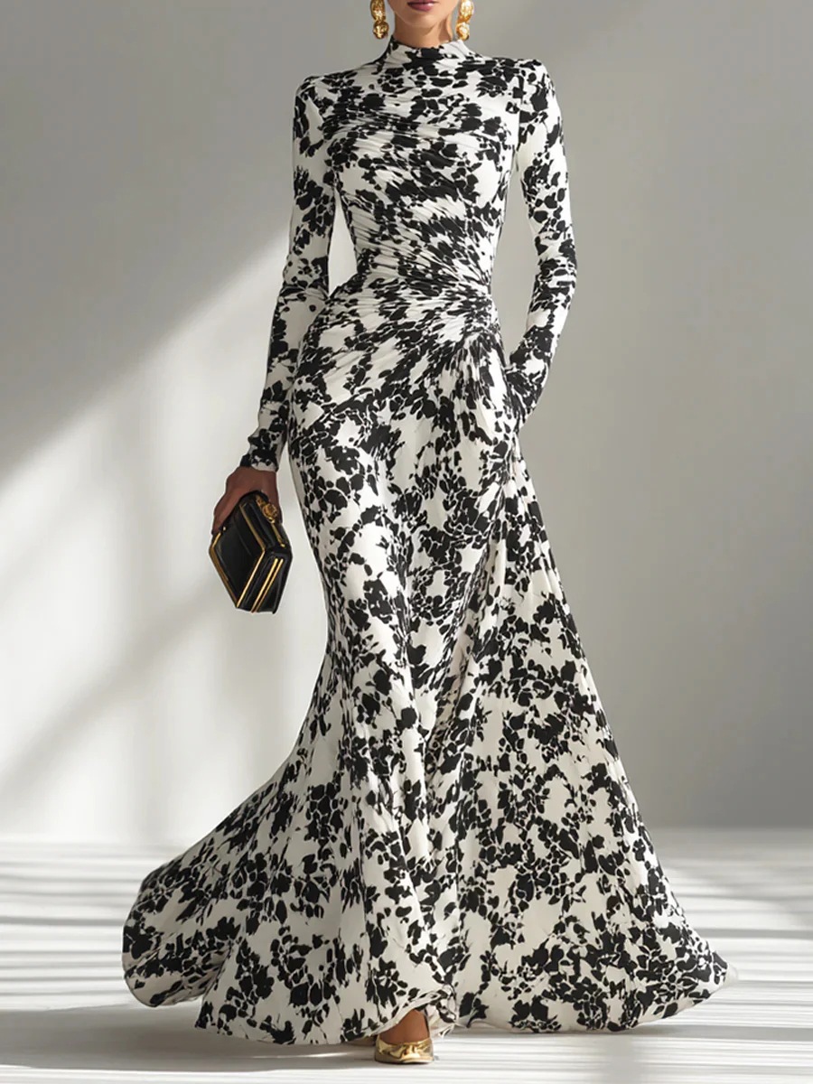 slim fit dress slacks Purple Chiffon Cape Sleeve Ankle-Length Dress With Keyhole main image 0