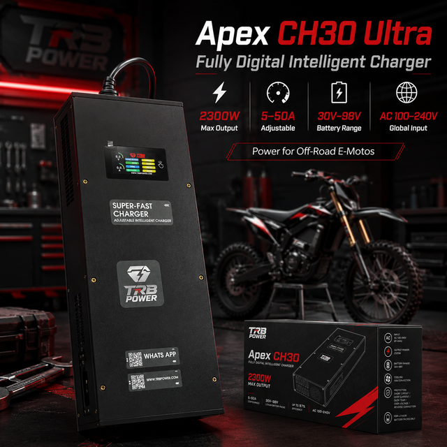 TRB 2300W Industrial Smart Battery Charger 5-50A Adjustable 30-98V Lithium Pack Charger for Battery Factory Testing System
