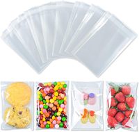 Personnalisé 100% Biodégradable Fécule De Maïs PLA Auto-Adhésif D'étanchéité Refermable Sac Transparent Cellophane Sacs Pour Cookie Sucette