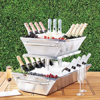Refroidisseur à vin moderne en acier inoxydable pour la bière et le champagne Cabinet Outdoor Wedding Party Home Ice Bucket Metal Cold Drink Storage