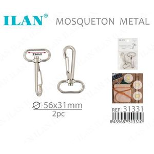 Moschettone in metallo ILAN 56x31 mm per accessori da cintura, 2 pezzi - Product Image 3