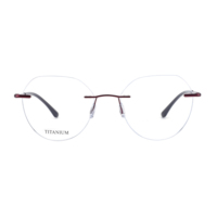 Montures de lunettes sans monture en titane pur, lunettes de vue flexibles de type œil de chat, verres transparents, montures de lunettes optiques, extra étroites