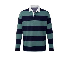 メンズコットンストリップオールドスクールラグビーポロシャツ長袖ラグビーフットボールウェアシャツ & トップスカスタムデザインスポーツウェア大人 - Product Image 4