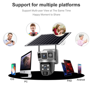 V380 Pro عدسة مزدوجة 4 K Ultra HD Solar Powerd بألوان كاملة كشف الحركة الليلية CCTV الشمسية - Product Image 5