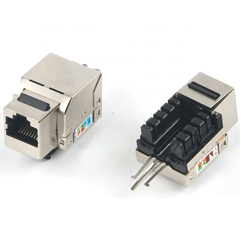 Двойной тип idc 90 градусов экранированный cat6 ftp keystone jack pass fluk экранированный cat-6 keystone jack