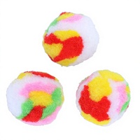 Balle à mâcher colorée en peluche pour chat, jouet élastique et moelleux pour animaux de compagnie, balle arc-en-ciel pour le nettoyage des dents et la poursuite, pour le jeu en intérieur