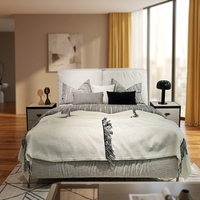 VONLIVA Ensemble de meubles de chambre à coucher de luxe moderne de haute qualité, personnalisé, en bois massif et cuir, design confortable, garantie 10 ans