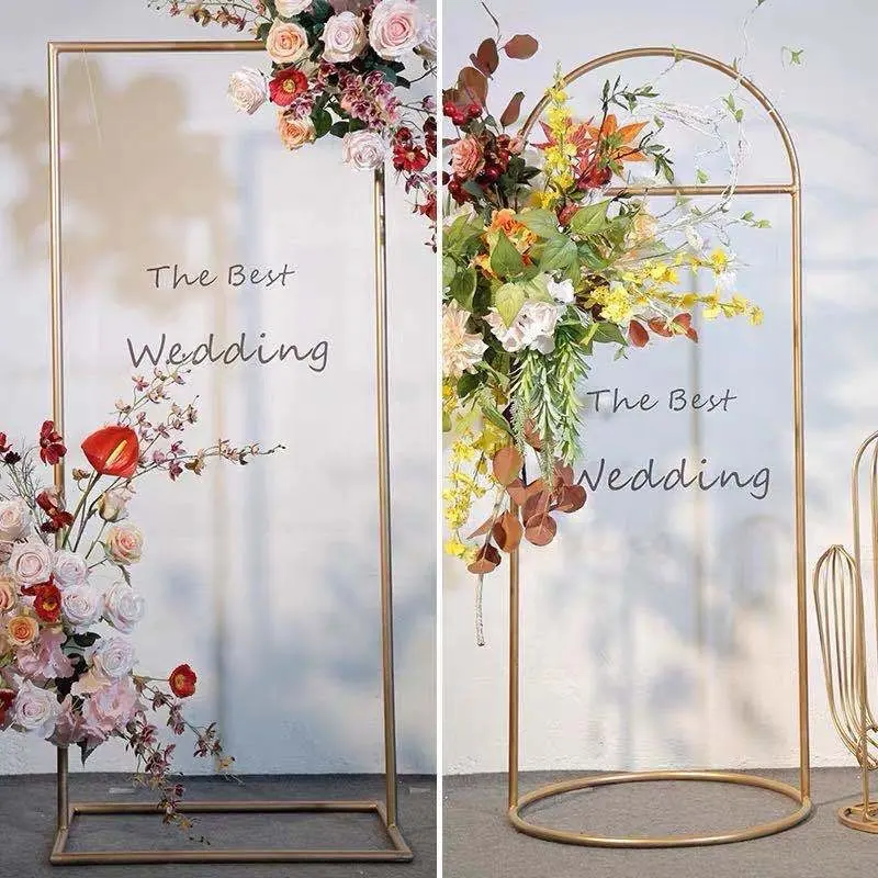 Düğün sahne demir sanat çiçek kapı raf arka plan dekorasyon raf düğün kare kemer sergi raf açık yol kılavuzu