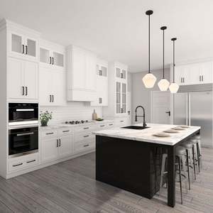 AisDecor Complete Modular White Shaker Muebles de cocina de madera maciza Diseño Gabinete de cocina - Product Image 6