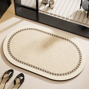 Alfombra de Baño Vast Ocean de Tierra de Diatomeas 60x90cm Antideslizante Absorbente Estilo Francés para Entrada - Product Image 1