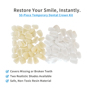 50 ชิ้น ชุดซ่อมฟันชั่วคราว วีเนียร์เรซิ่น A1 A2 ฟันปลอมเครื่องสำอาง ปิดช่องว่างฟันแตก เพื่อรอยยิ้มสวยงามทันที DIY - Product Image 2