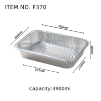Barquette alimentaire rectangulaire jetable en aluminium de 4900 ml, grande taille, argentée, écologique, pour rôtir le poisson au feu ou au four