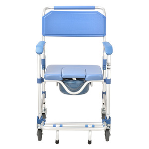 Chaise de toilette à roulettes pliable et portable pour personnes âgées et handicapées, idéale pour la douche - Product Image 1