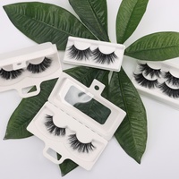 Cils en Fibre Végétale Écologique Marque Personnalisée Wispies Faux Cils 3D Faits Main Bande en Coton Noir Épaisseur 0,07 mm BIO