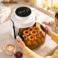 Friteuse à air électrique portable en verre, 8-en-1, non toxique, avec bol en verre transparent, grande taille, 1800W, compatible VR, certifiée CE GS ETL