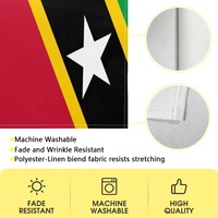Chemin de table personnalisé avec drapeau de Sainte-Kitts-et-Névis, en polyester, résistant aux rayures et aux taches, pour table à manger