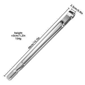 Korean Style Stainless Steel <b>BBQ</b> Tongs Extended Heat Resistance Anti Slip For Grilling Steak Corn Vegetables Outdoor Cooking - Product Image 3