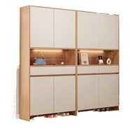 Meuble à chaussures en bois de style moderne, grande capacité, design à panneaux, pour entrée, séparateur de salon, usage domestique, non pliable
