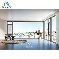 Ventanas Abatibles Verticales de Aleación de Aluminio con Aislamiento Térmico y Resistentes a Huracanes, con Malla de Acero Inoxidable para Casas y Villas