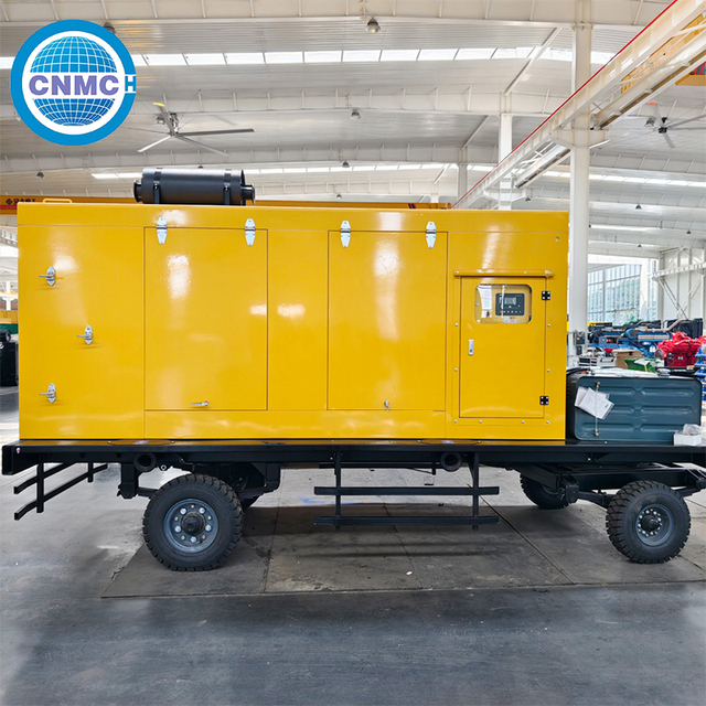 Portable Trailer Diesel Generator Set 30kW-80kW Silent Canopy Mobile Power Station for Construction and Factory Use