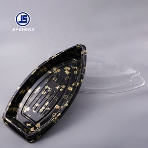 Barco de <span class=keywords><strong>Sushi</strong></span> desechable personalizado Bandeja de <span class=keywords><strong>Sushi</strong></span> con tapa Bandeja de <span class=keywords><strong>Sushi</strong></span> Contenedor de comida - Product Image 3