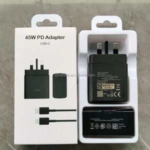 อะแดปเตอร์ชาร์จเร็วแบบพกพา Original Super Fast <span class=keywords><strong>45w</strong></span> UK PD USB Type C สำหรับ <span class=keywords><strong>Samsung</strong></span> รองรับการชาร์จเร็ว PD - Product Image 1