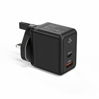 Cargador Rápido PD Multipuerto GaN de 35W Personalizado con Enchufe para Reino Unido, Certificado UKCA, Adaptador de Carga Súper Rápida para Teléfonos Móviles y Portátiles