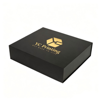 Caja de Regalo Personalizada de Lujo con Materiales Reciclados, Cartón Negro de 2 mm de Grosor, Recubrimiento UV, Impresión, Forro de Esponja Magnética para Ropa