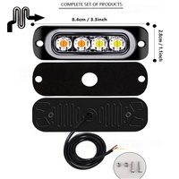 4 LED lámpara estroboscópica vehículo tornillo montaje Flash Dash Led luz de advertencia camión motocicleta 12-24V Barra de luz estroboscópica