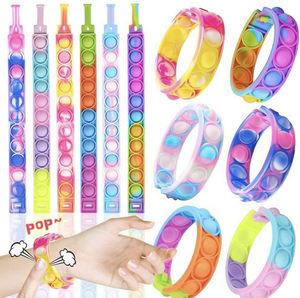 Push Pop <b>Bubble</b> Snap Eco-Friendly Fidget Sensory Toy Stress Relief Wearable Silicone PU Foam Bracelet for 5 to 7 Years <b>Kids</b> - Product Image 1