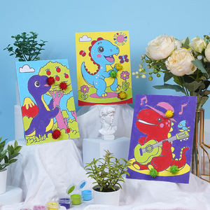 Artisanat Set Bricolage Pour Enfants Dinosaur Pictures Kit de pintura Peinture Par Chiffres Sur Toile Sans Cadre - Product Image 5