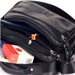 Nouveau sac à bandoulière en cuir pour hommes, sac de messager à <span class=keywords><strong>main</strong></span> décontracté en cuir de vache de première couche - Product Image 3