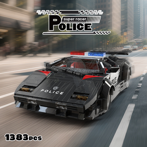 Xbert 66121 1383PCS Modèle de Voiture de Course Super Police de la Série Ingénierie à l'Échelle 1:8 en Blocs de Construction Jouet Éducatif Cadeau de Fête - Product Image 3
